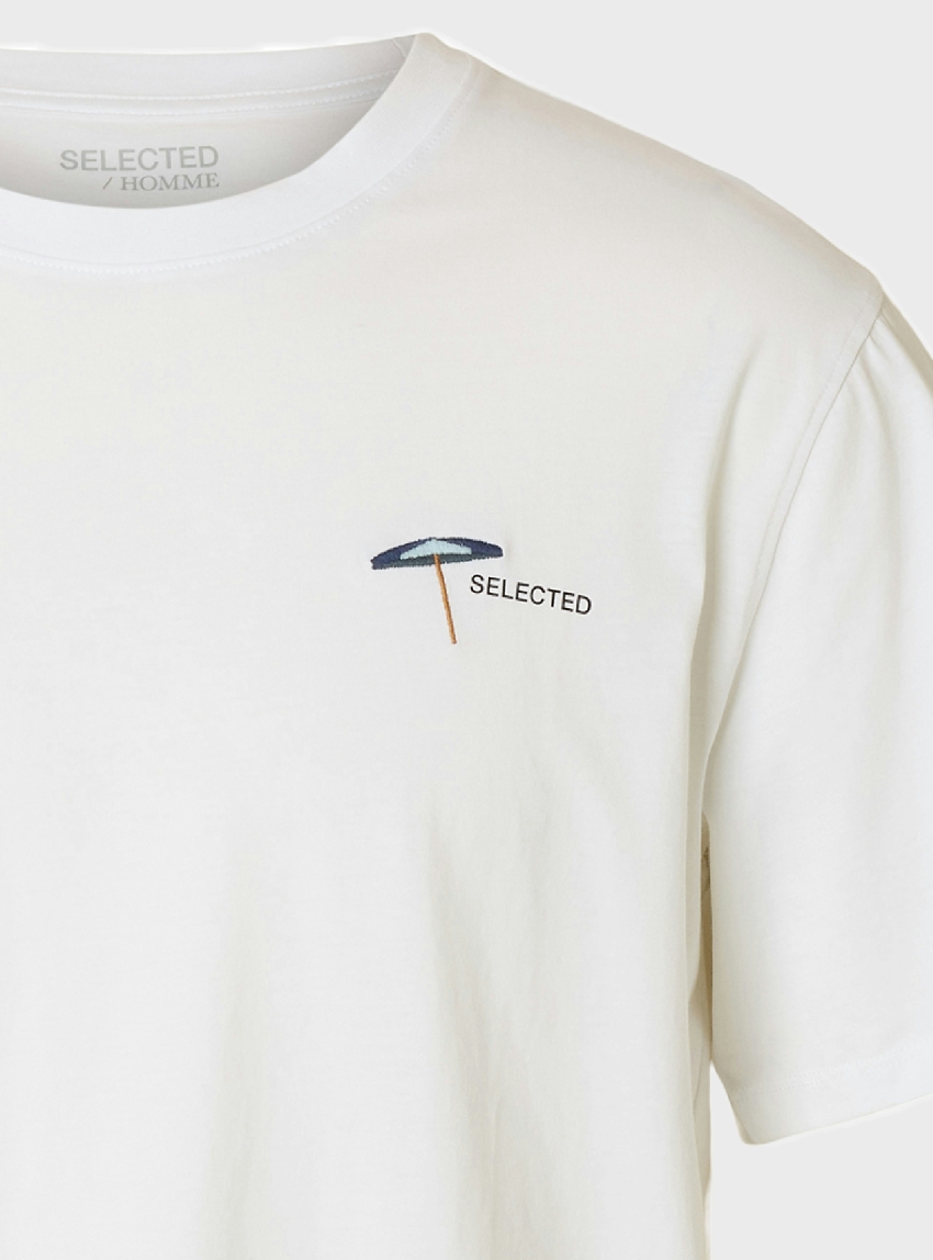 Selected Aspen O-Neck Tee - White