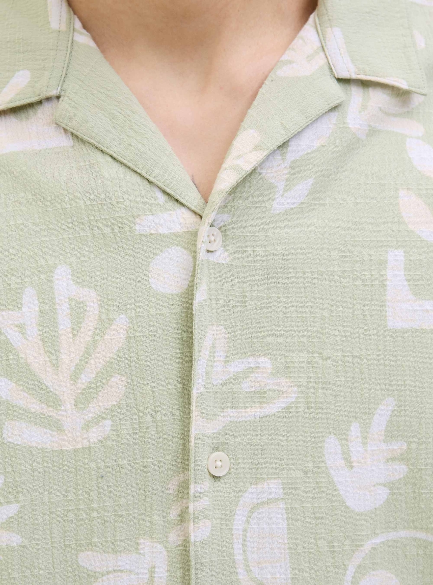 Jack & Jones Luke Crinkle Shirt - Light Aquamarine