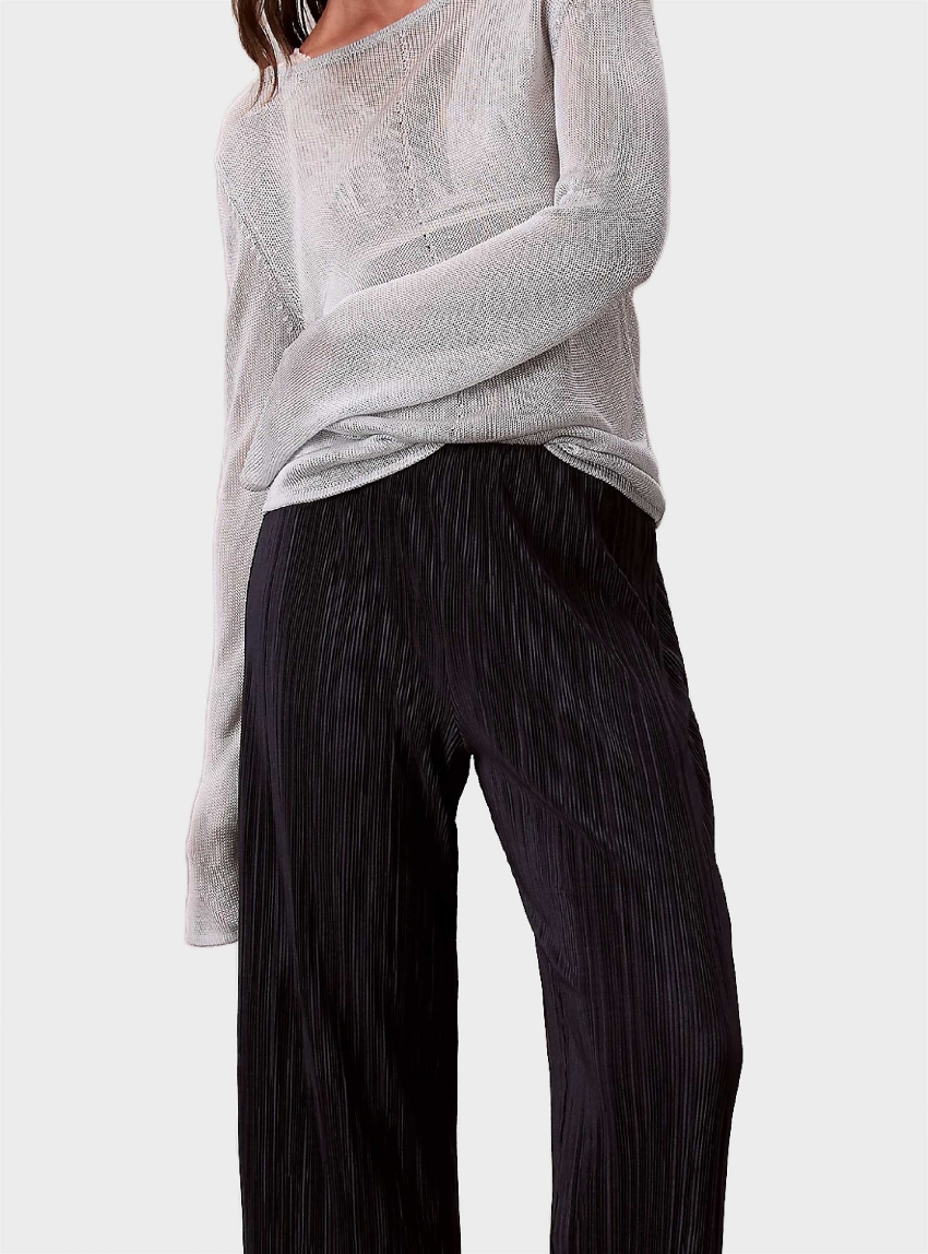 Calvin Klein Plisse Pull On Trousers - Dark Blue