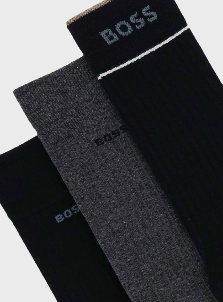 BOSS Three-Pack Socks 3P RS Rib Fine CC - Multi Colors