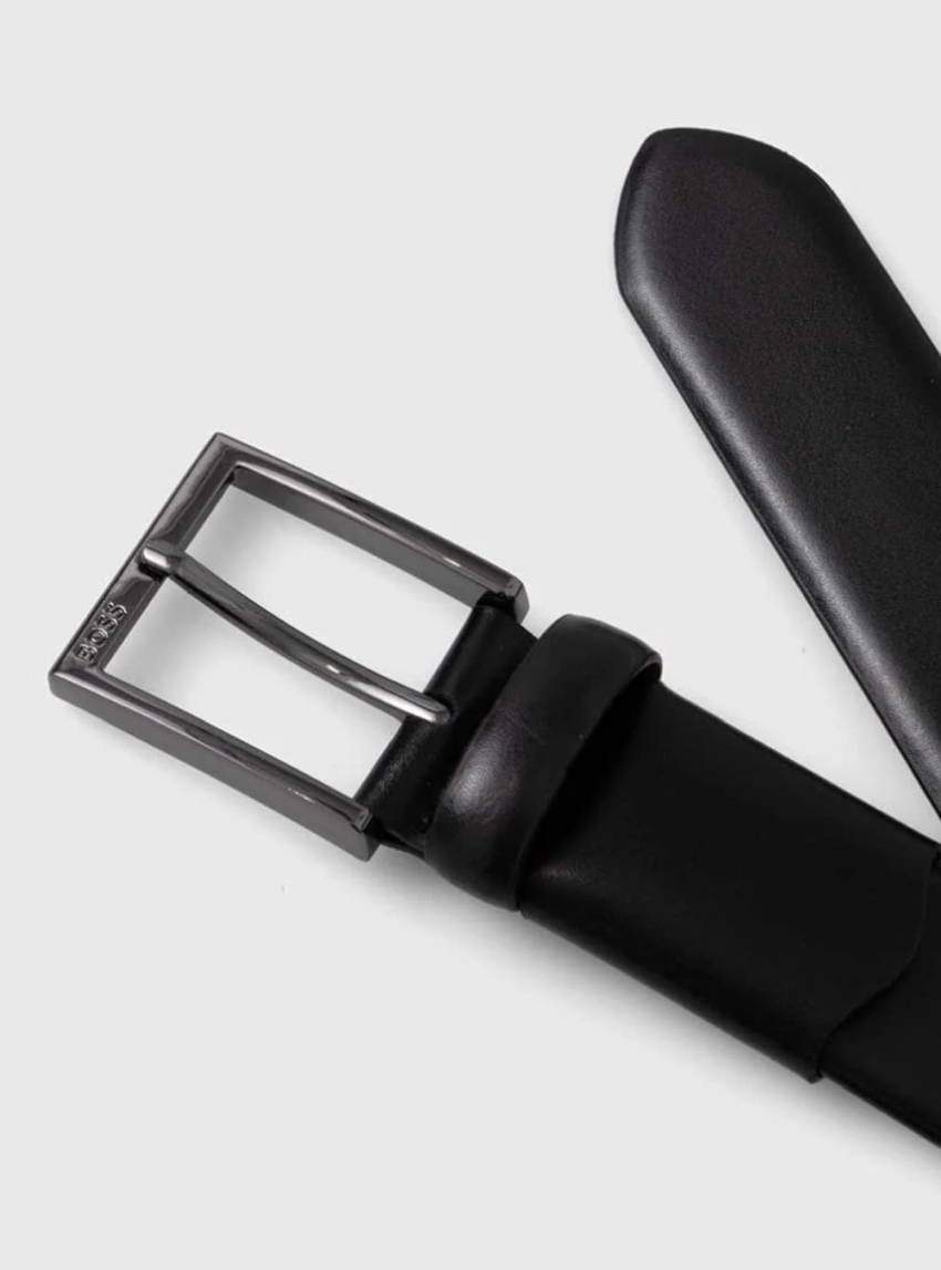 BOSS Leather Belt Barn-Stretch_Sz35 - Black