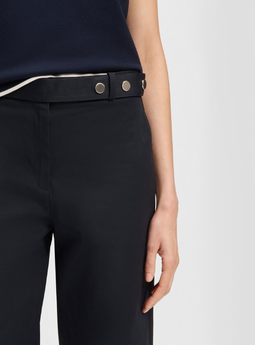 BOSS Relaxed-Fit Trousers In Cotton Canvas Tiana8 - Dark Blue