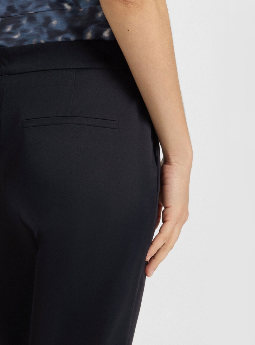 BOSS Slim-Fit Trousers In Stretch Cotton Tapria-Crop1 - Dark Blue