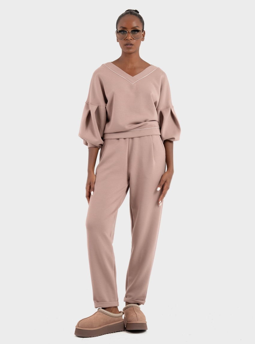 BOSS Tapered-Fit Tracksuit Bottoms Scuba_Pants - Light Brown