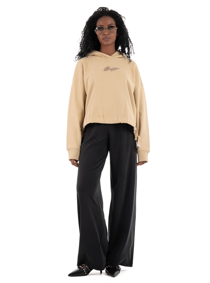 BOSS Relaxed Fit Hoodie C_Eblousa2_stonebadg - Beige