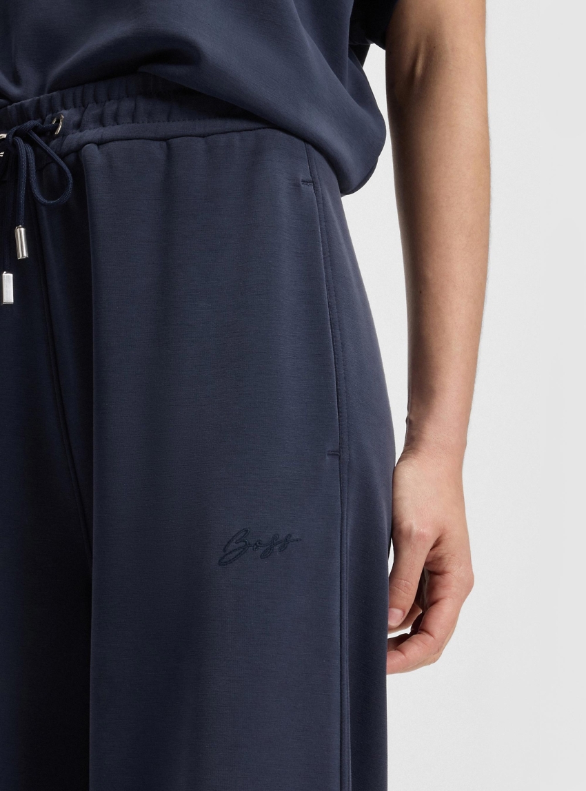 BOSS Relaxed-Fit Tracksuit Bottoms With Embroidered Logo C_Enuri - Dark Blue