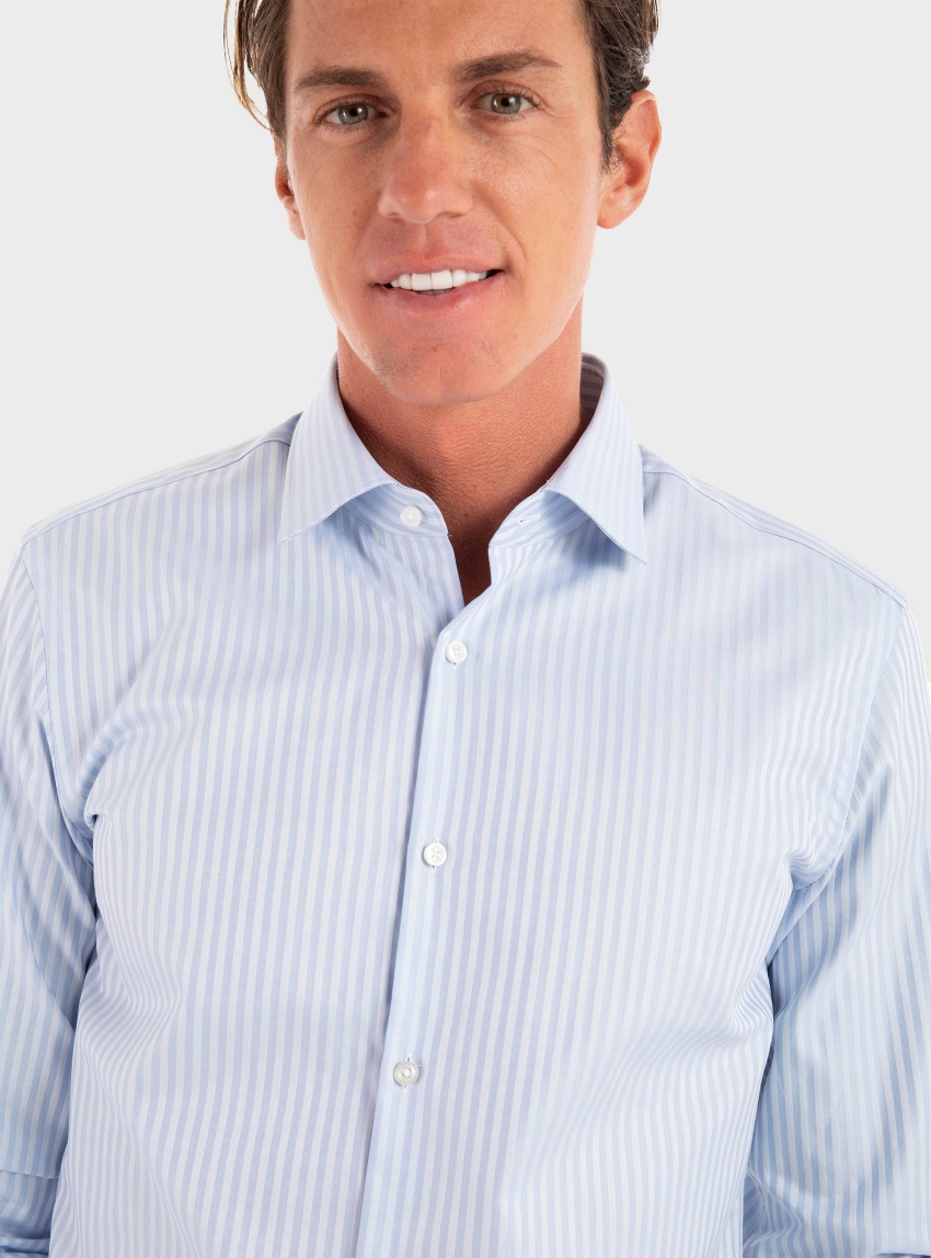 HUGO Slim-Fit Shirt In Easy-Iron Cotton Poplin Kenno - Light Blue