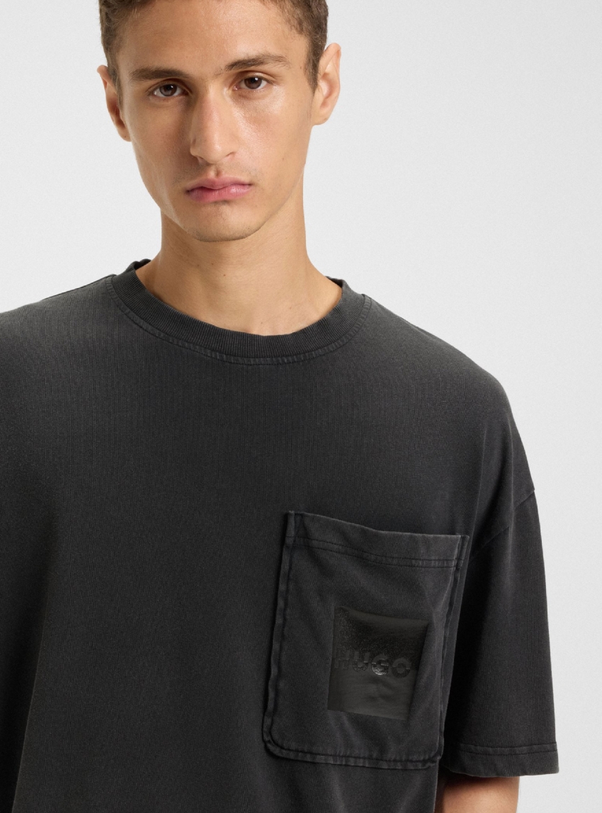 HUGO Oversized-Fit T-Shirt Darfel - Black