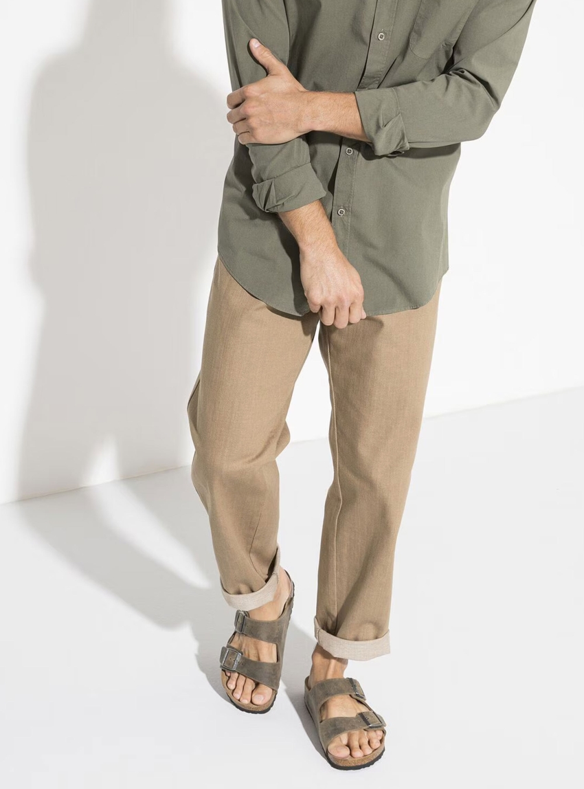 Birkenstock Arizona Soft Footbed Regular Fit Sandals - Light Olive