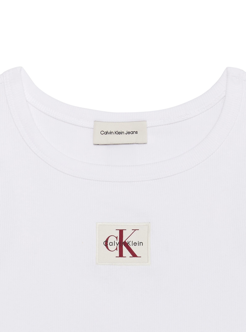 Calvin Klein Cotton Stretch Rib Tank Top - White