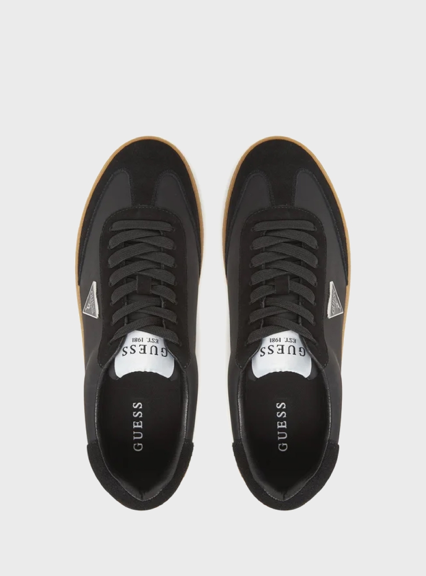 Guess Wiman Genuine Leather Sneakers - Black