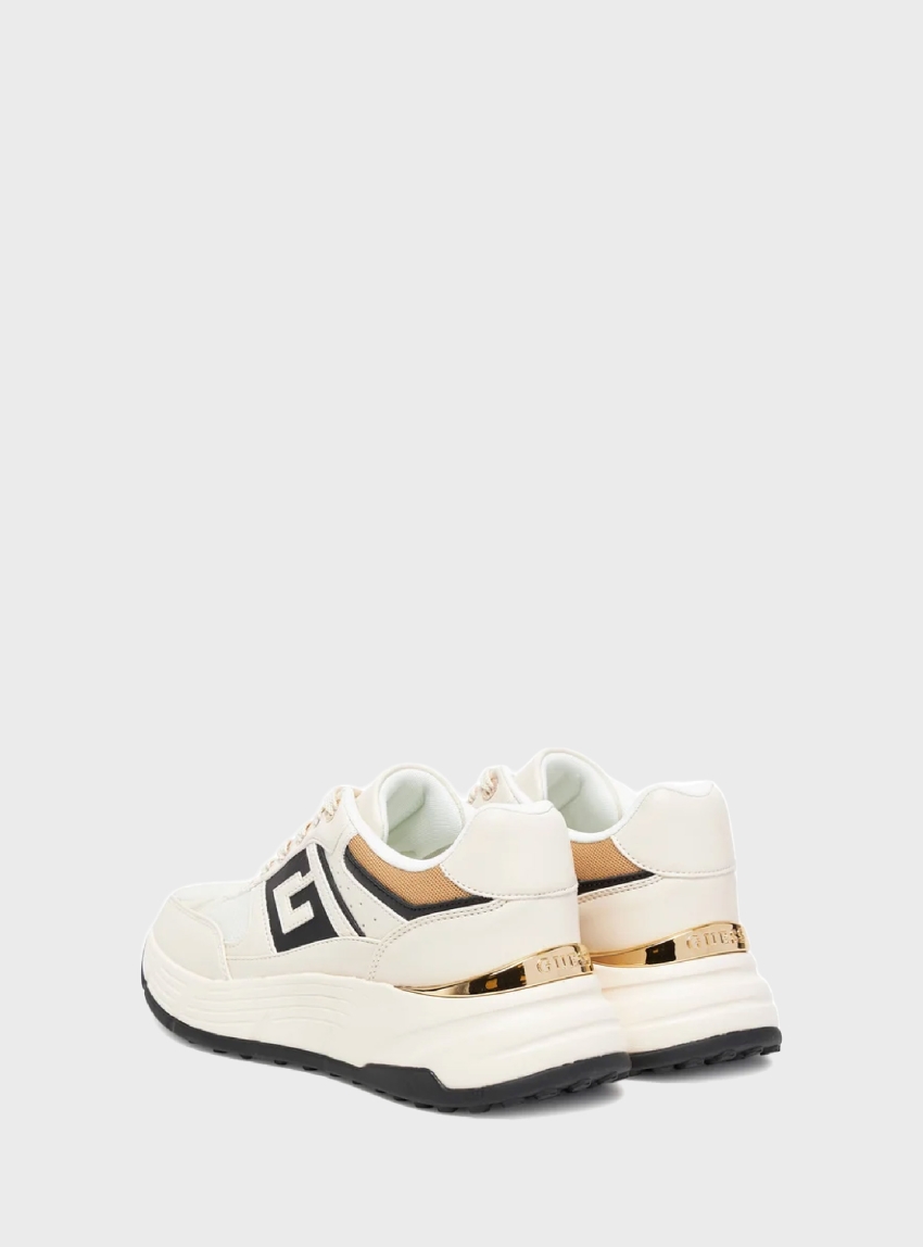 Guess Fonzi Laminated-Insert Running Shoes - Cream