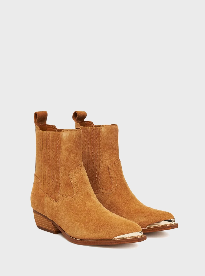 Guess Lanna Suede Ankle Boots - Tan