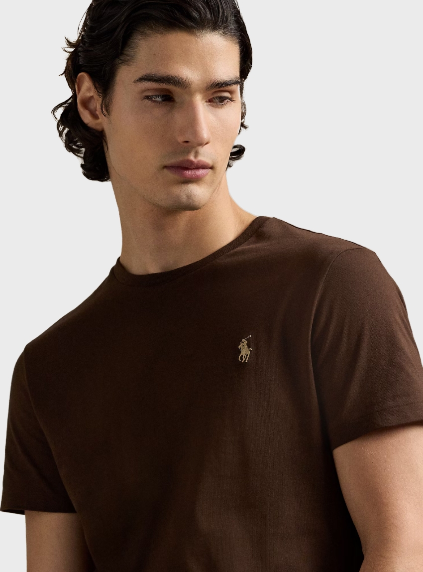 Polo Ralph Lauren Custom Slim Fit Jersey Crewneck T-Shirt - Brown