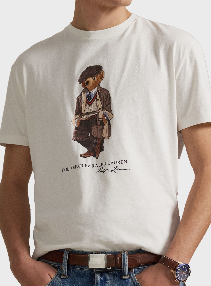 Polo Ralph Lauren Custom Slim Fit Polo Bear Jersey T-Shirt - White