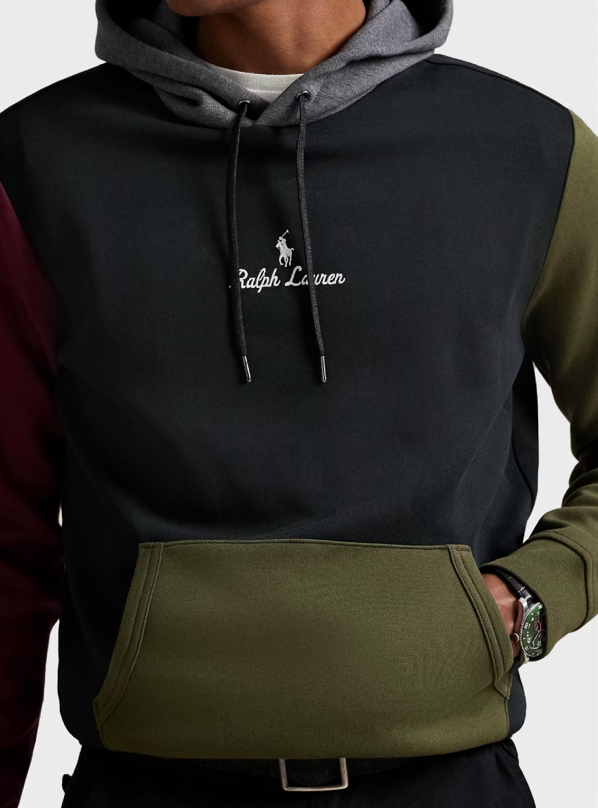 Polo Ralph Lauren Logo Double-Knit Hoodie - Black