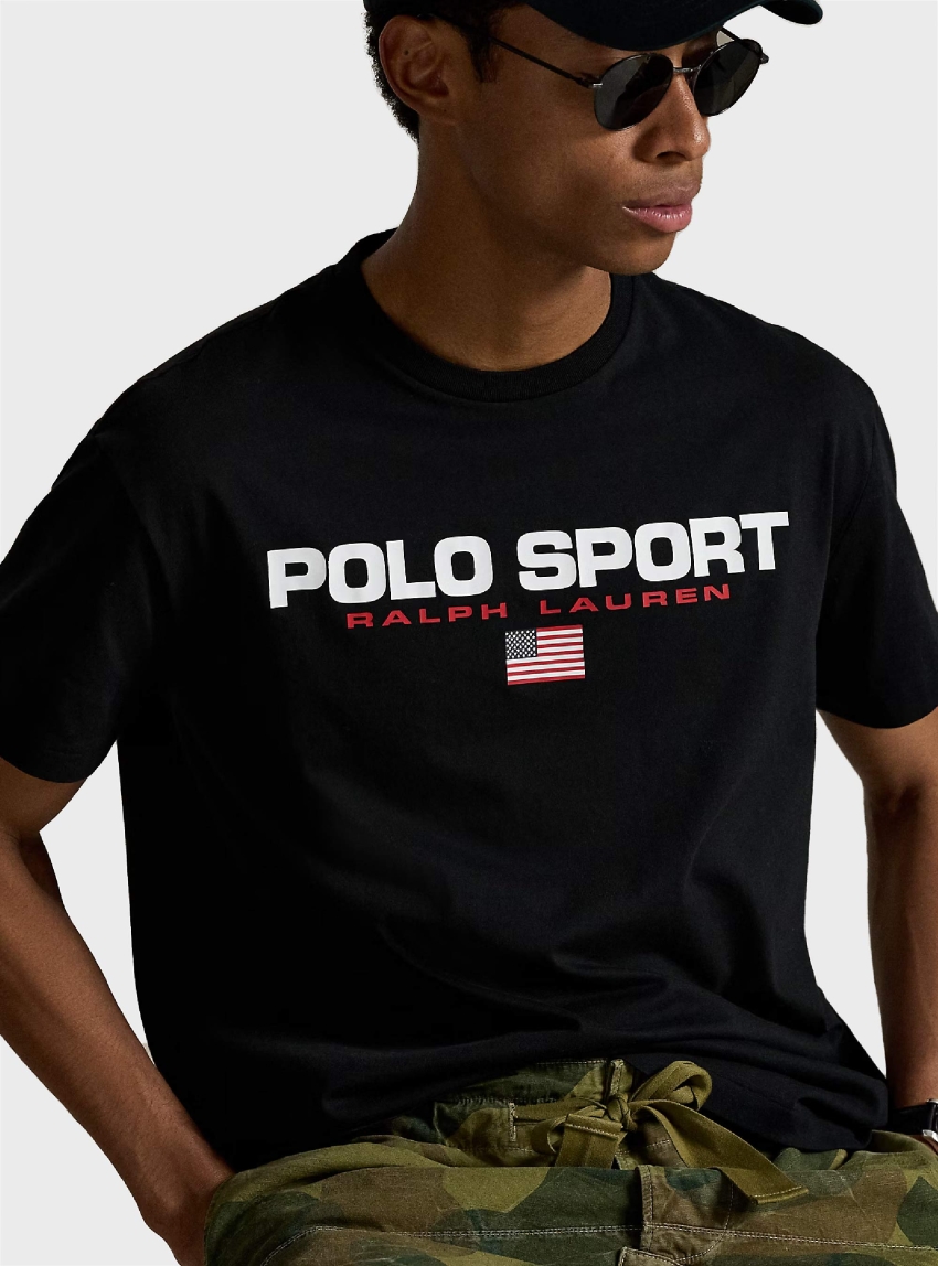 Polo Ralph Lauren Classic Fit Polo Sport Jersey T-Shirt - Black