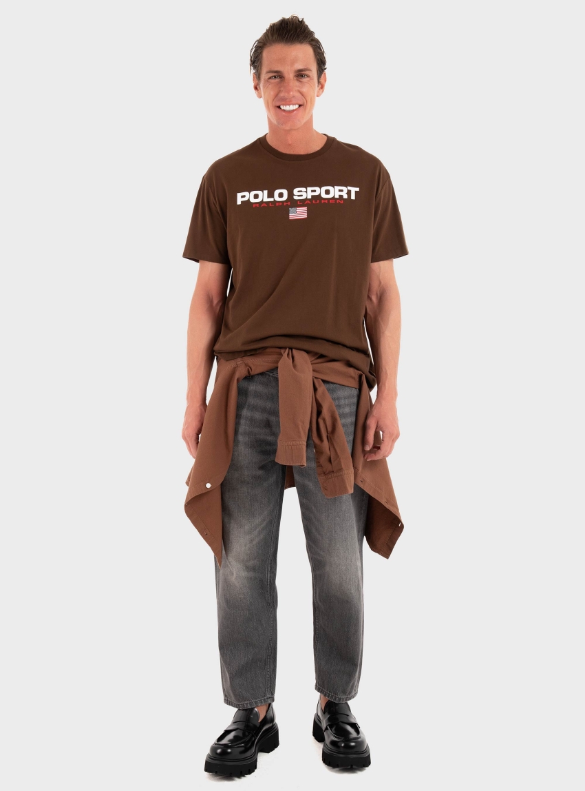 Polo Ralph Lauren Classic Fit Polo Sport Jersey T-Shirt - Dark Brown