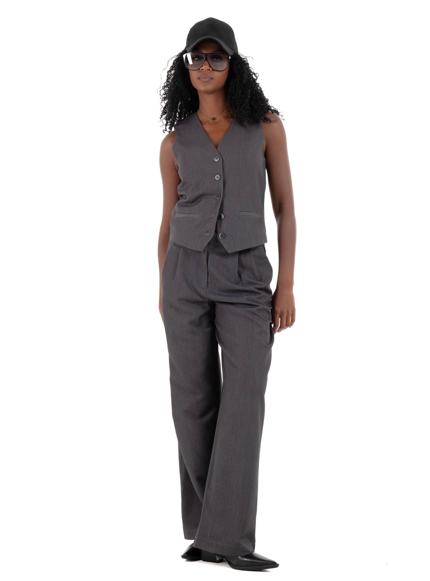 Only Iris-Hattie Waistcoat - Dark Grey Melange