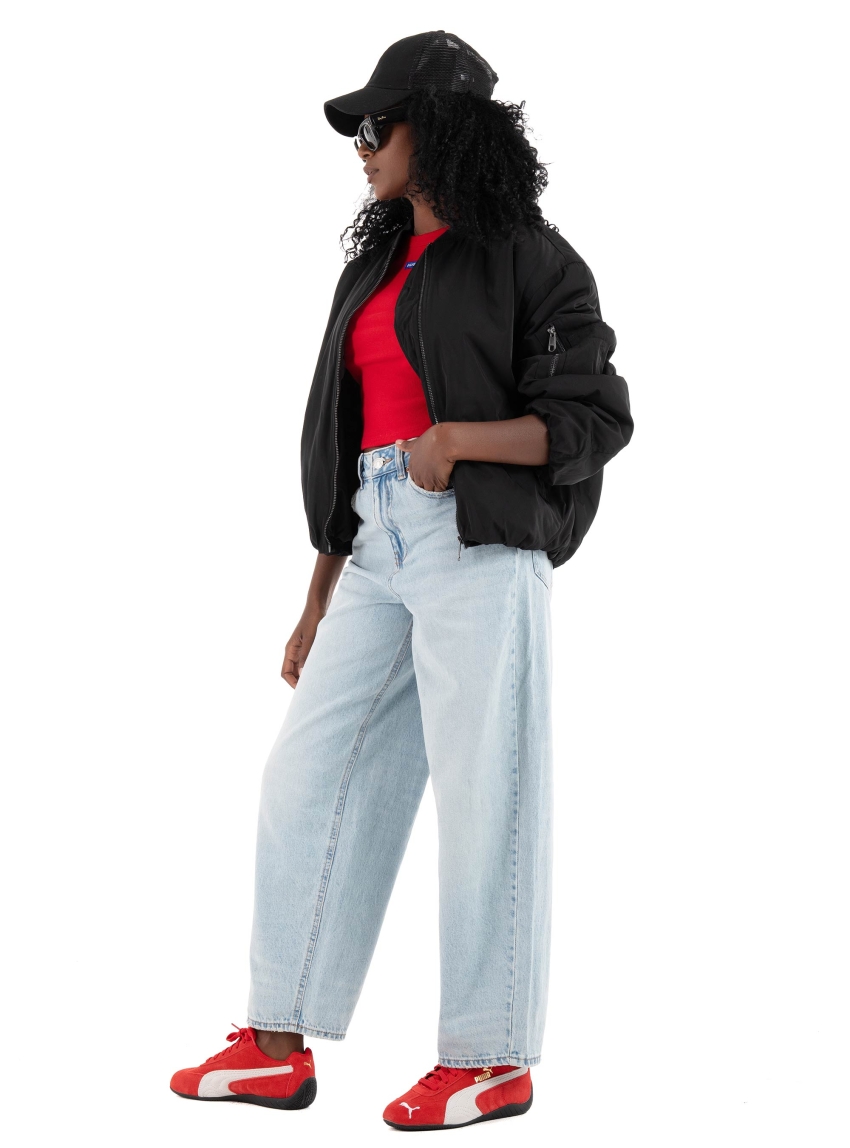 Only Adel Oversized Bomber - Black