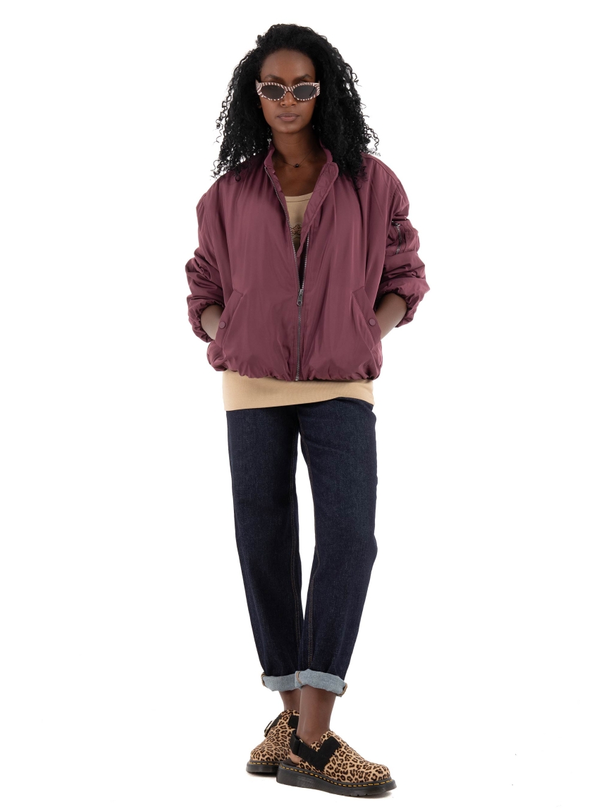 Only Adel Oversized Bomber - Bordeaux