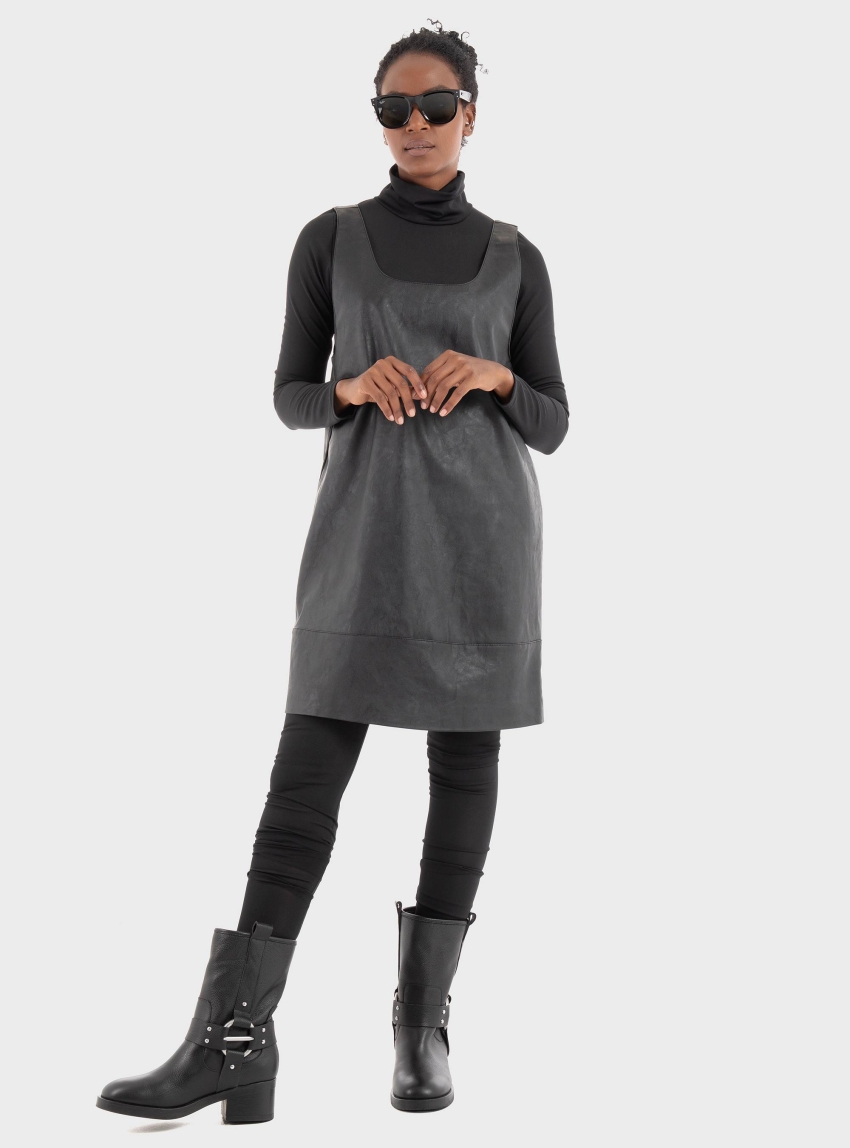 Only Josie Faux Leather Dress - Black