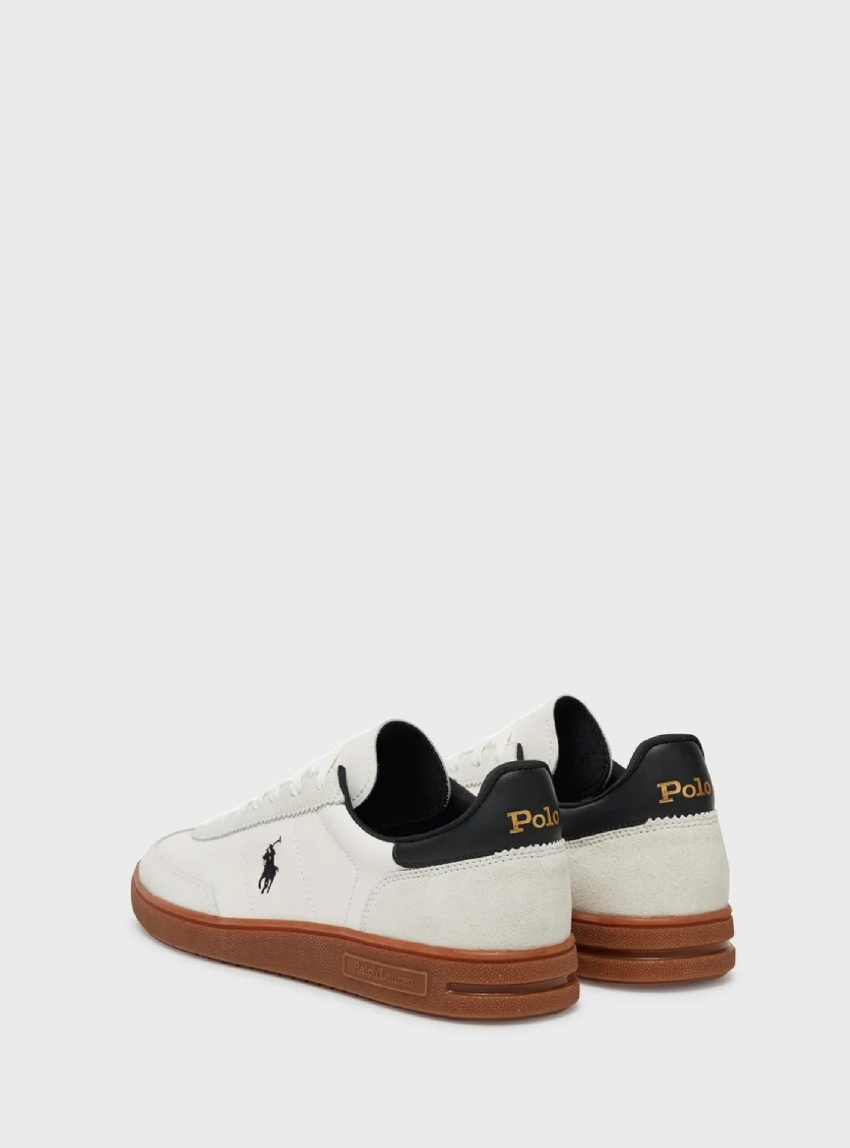 Polo Ralph Lauren Bedford Leather-Suede Trainers - White