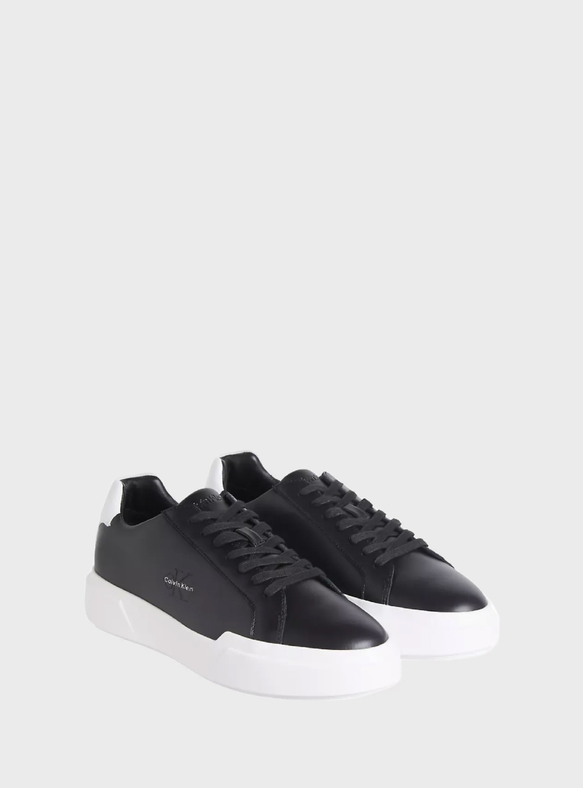 Calvin Klein Leather Durable Traction NYC Trainers - Black