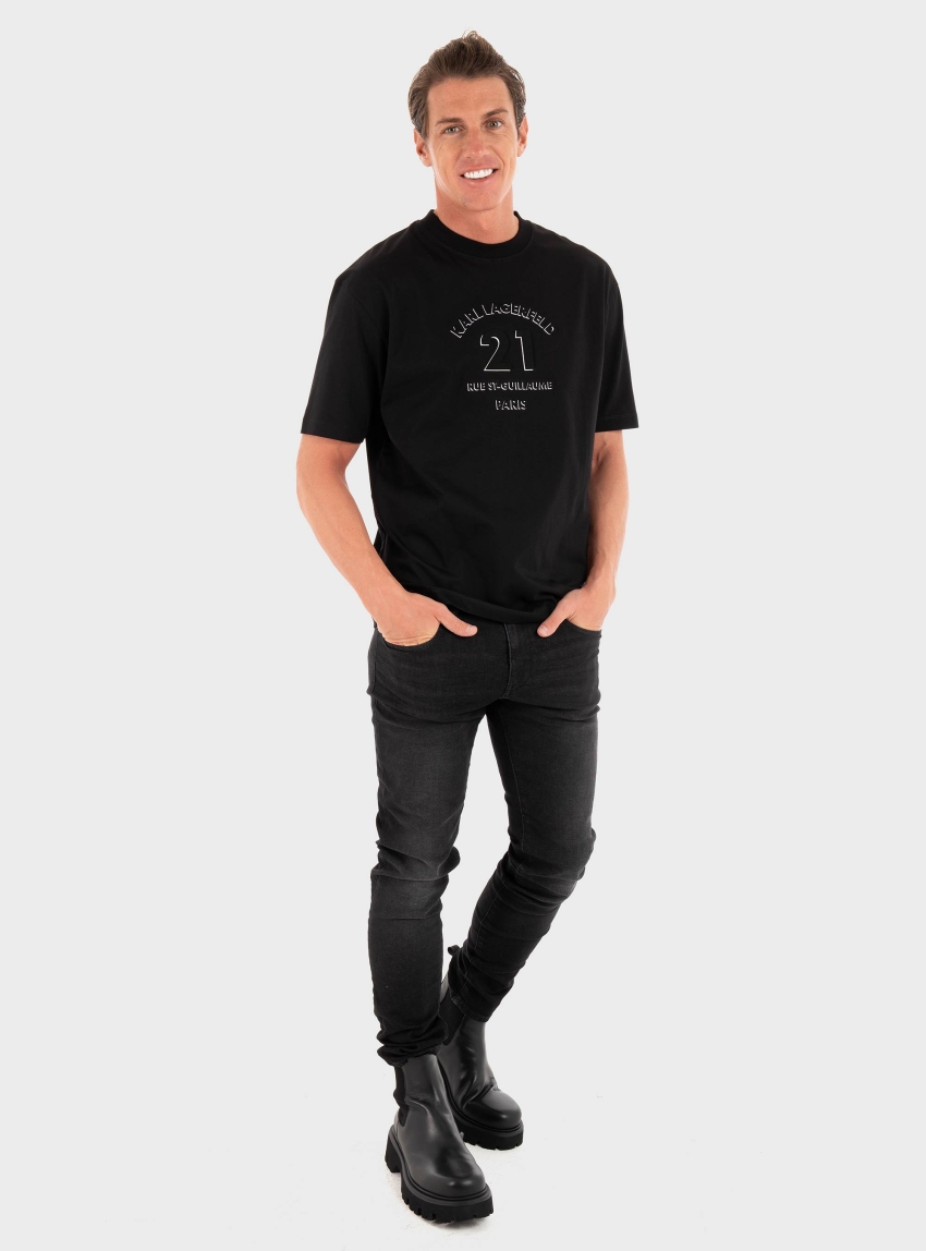 Karl Lagerfeld Loose Fit T-Shirt - Black