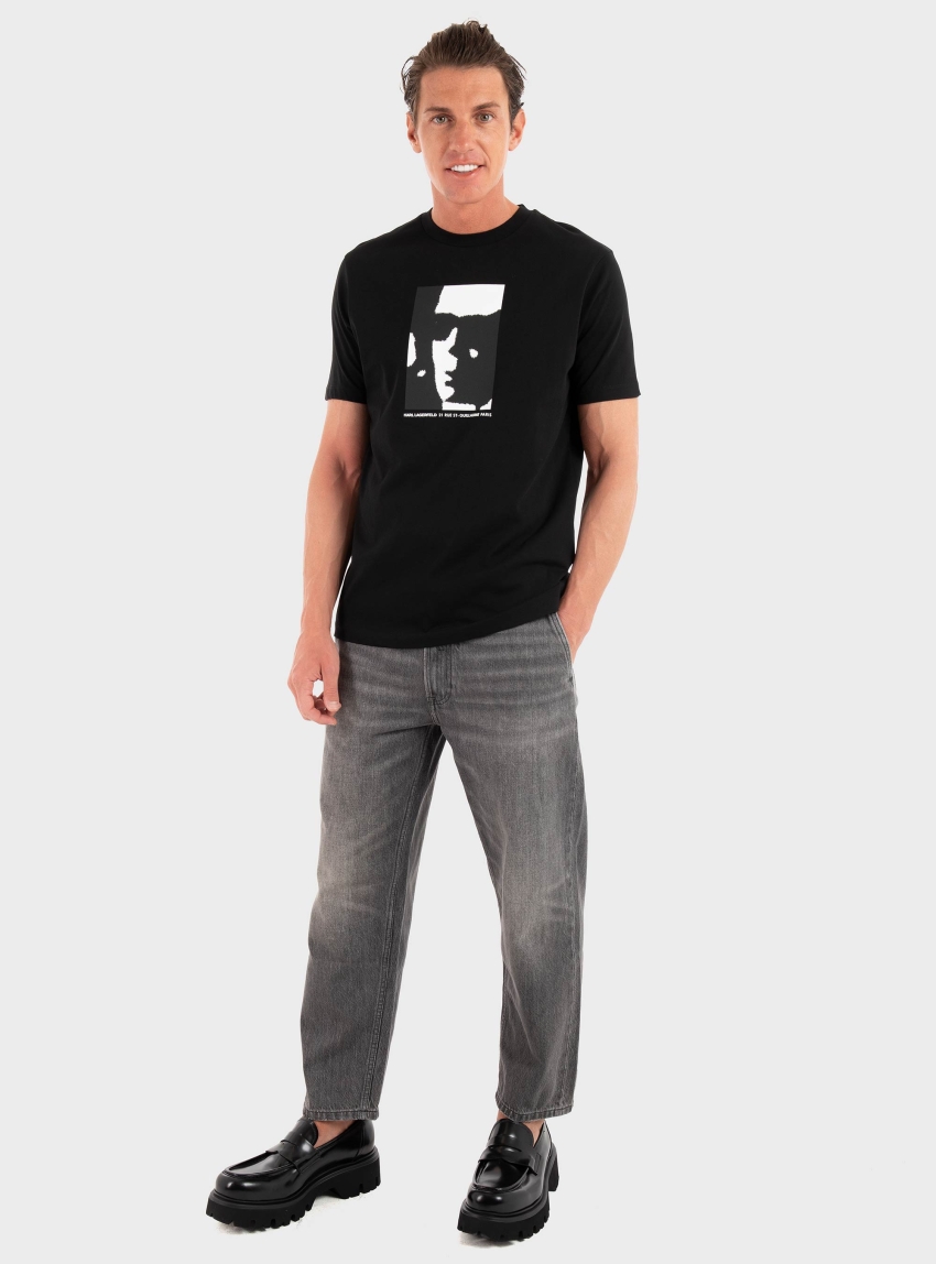 Karl Lagerfeld Front Image T-Shirt - Black