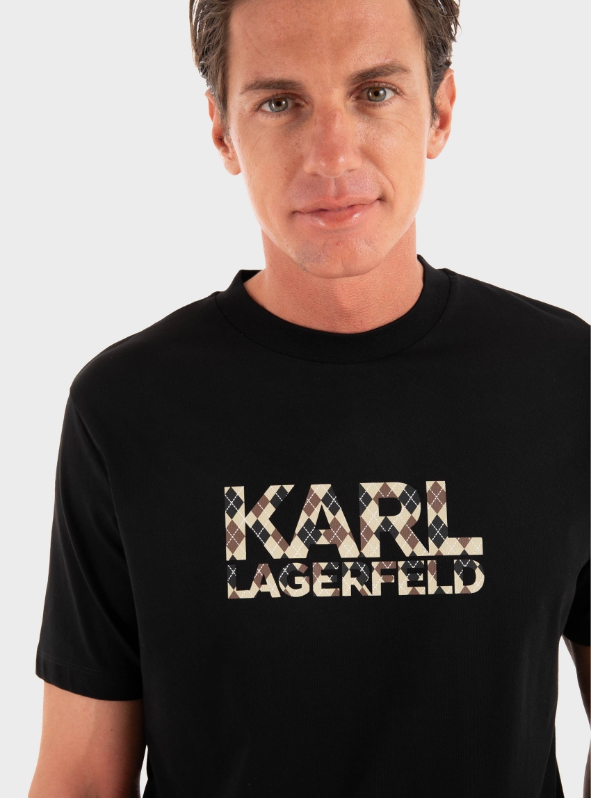 Karl Lagerfeld Stack Logo T-Shirt - Black