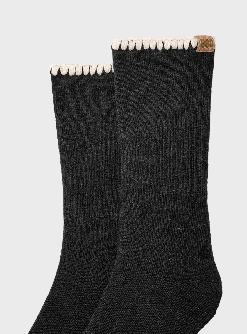 UGG Marleny Whipstitch Crew Socks - Black