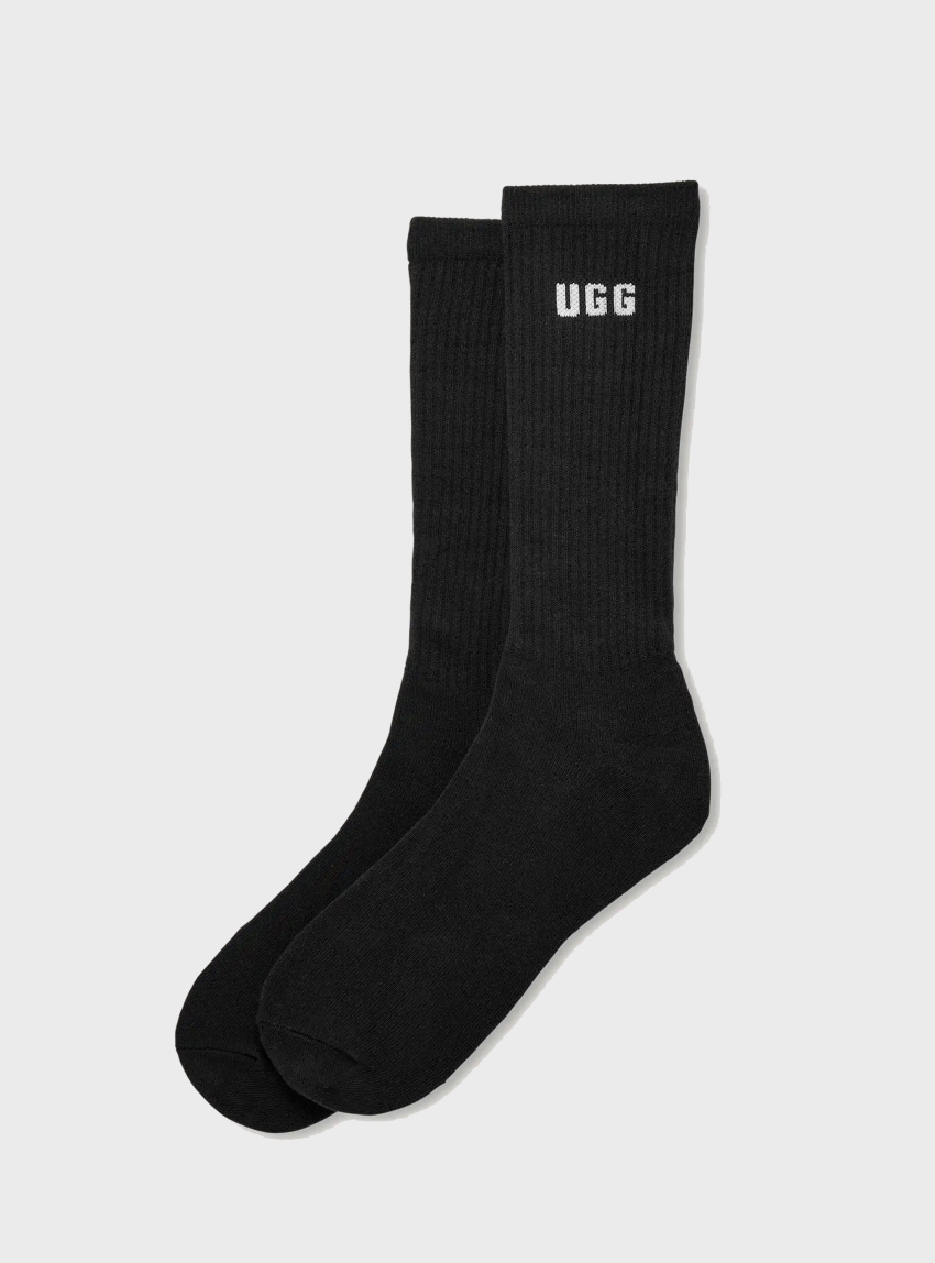UGG Leander Logo Crew 2 Pack Socks - Black & White