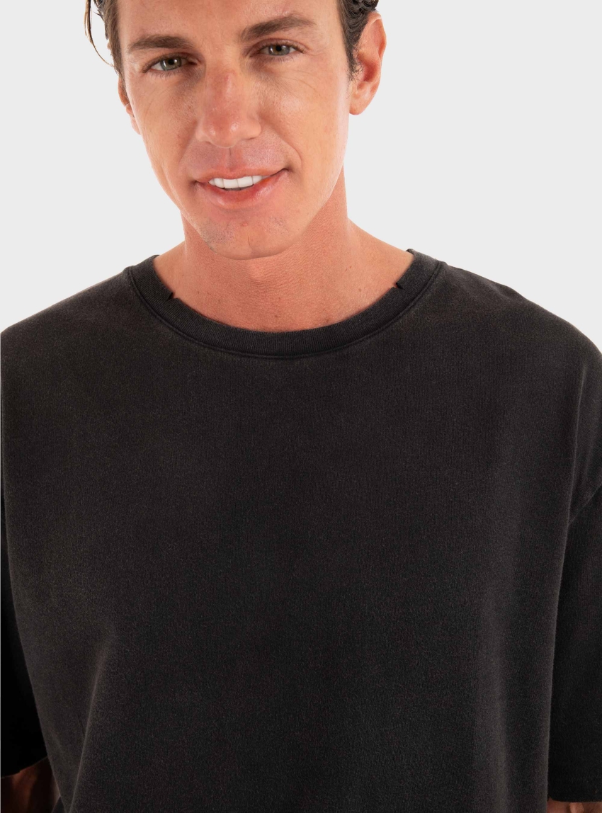 Dirty Laundry Oversized Heavy Jersey T-Shirt - Washed Black