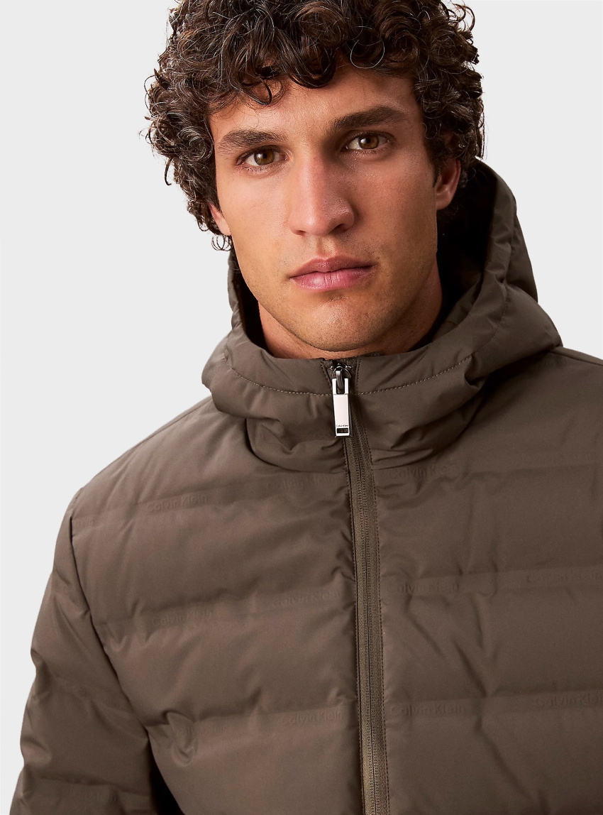 Calvin Klein Packable Embossed Logo Quilted Jacket - Dark Grey