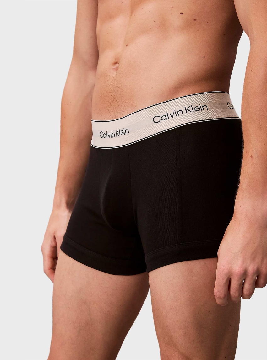 Calvin Klein 7 Pack Trunks - Heritage Cotton Stretch - Black