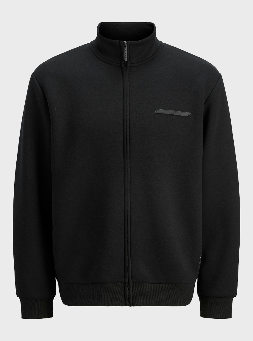 Jack & Jones Jcofusion Scuba Sweat Zip High Neck Sweater - Black