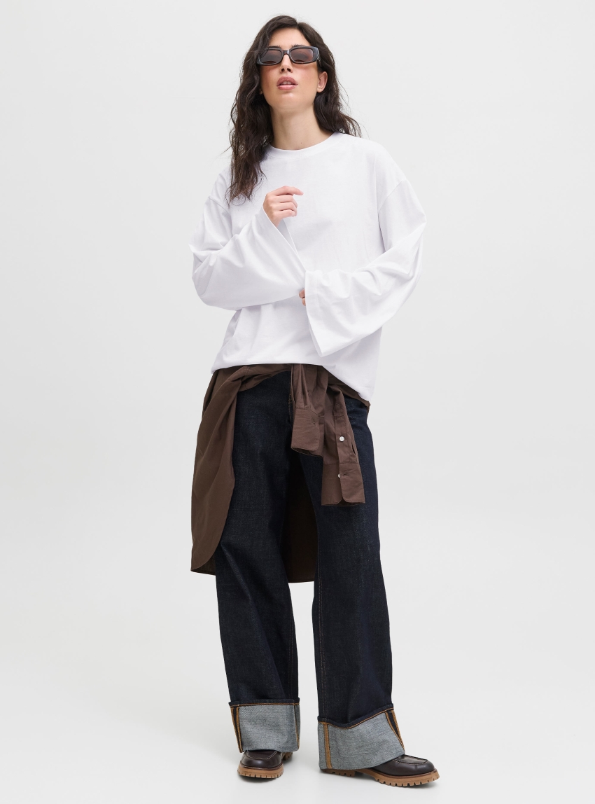 JJXX Andrea Loose Long Sleeve Tee - White