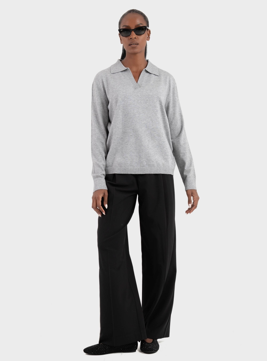 Only Ibi Polo Pullover - Grey