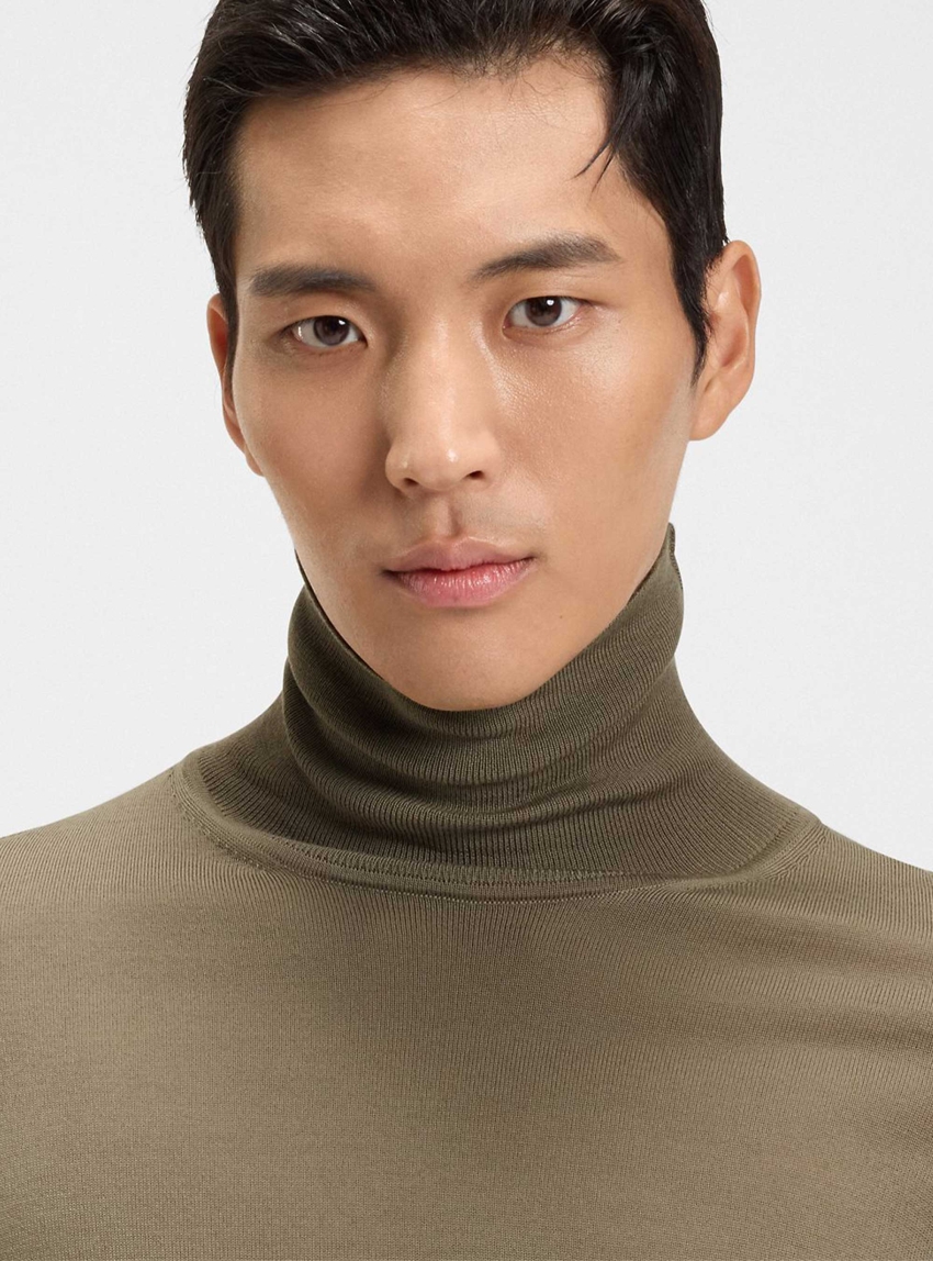 BOSS Regular-Fit Rollneck Sweater In Merino Wool Musso-P - Light Brown