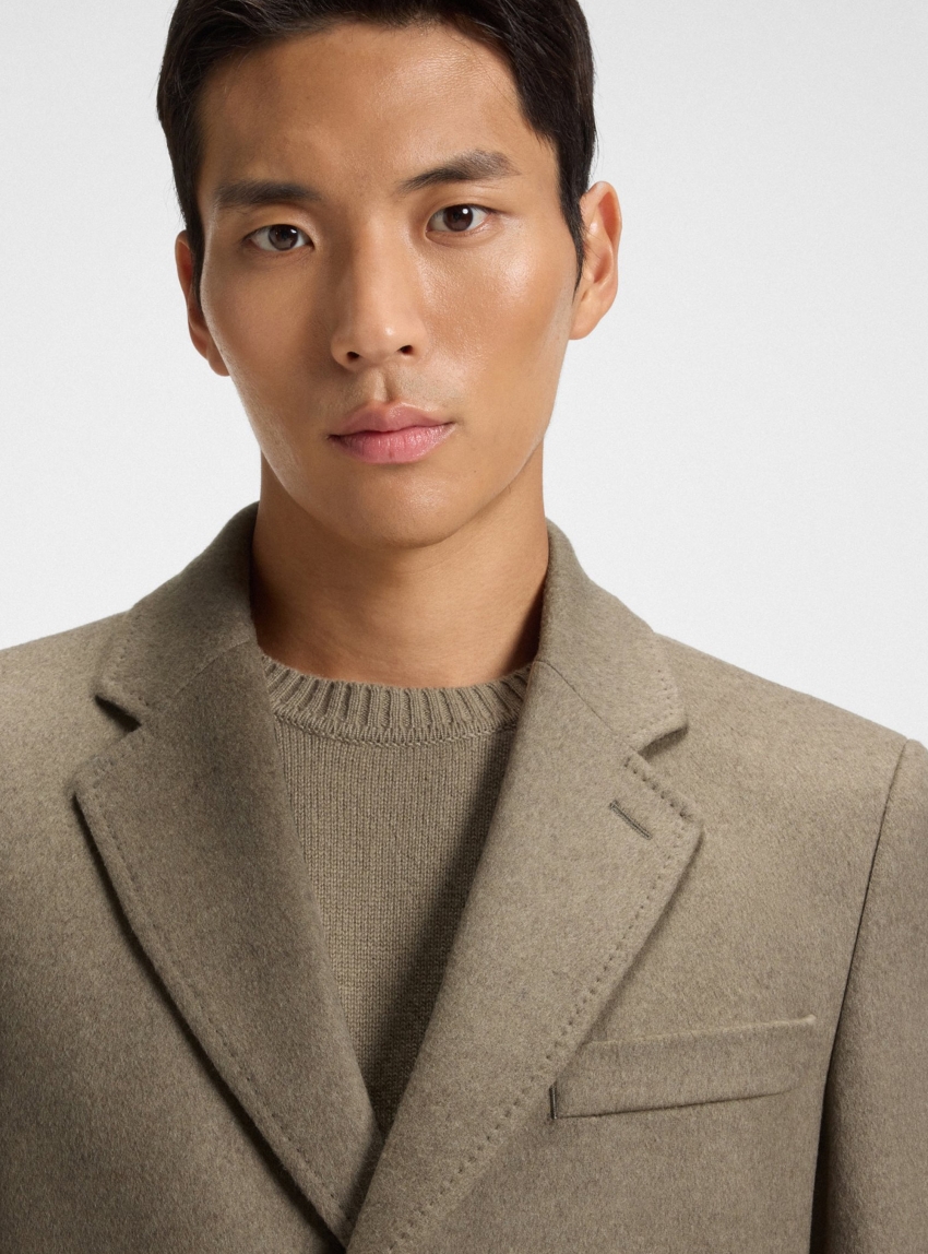 BOSS Slim-Fit Coat In Wool And Cashmere H-Hyde-254 - Light Brown