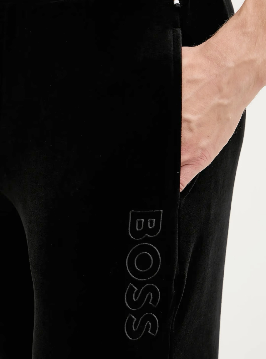 BOSS Lounge Pants Velour Pants - Black