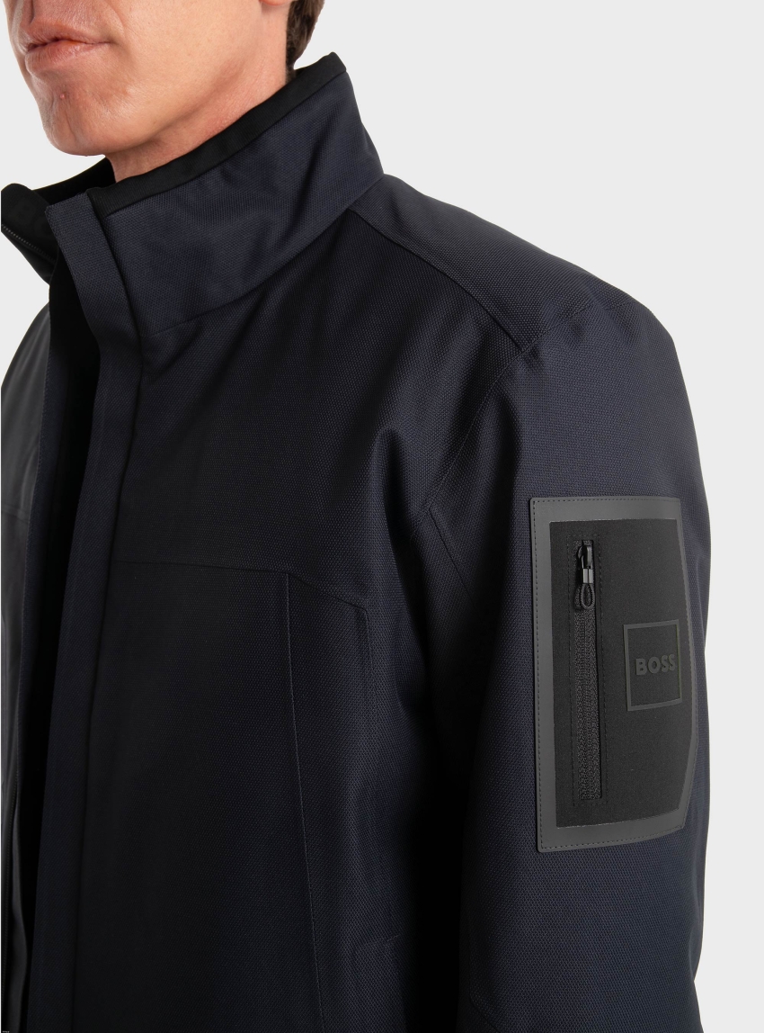 BOSS Water Repellent Jacket OW_Hexatech Bomber - Blue