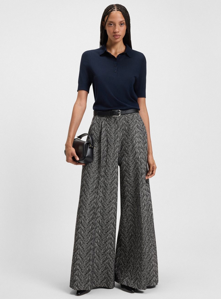 BOSS Relaxed Fit Herringbone Trousers Tetosa2 - Multi Colors