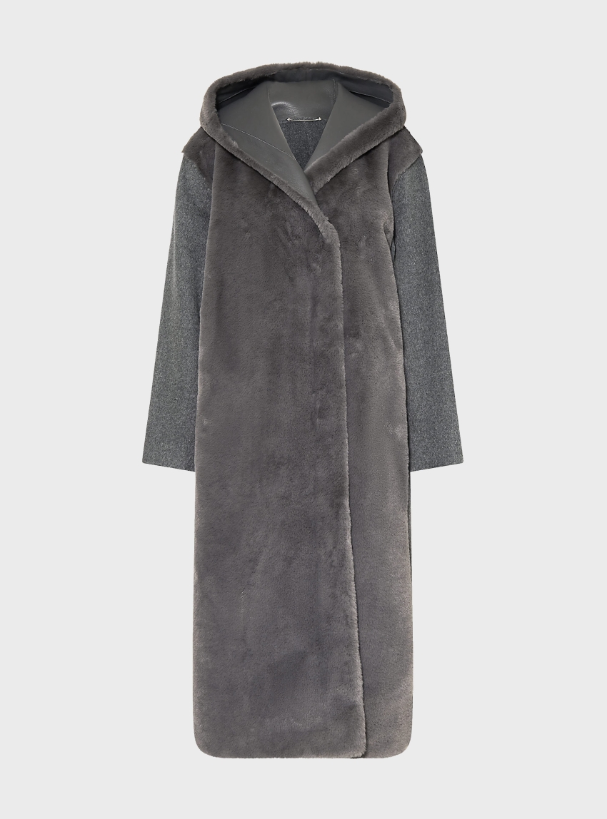 BOSS Regular Fit Coat Cosfur_DF - Dark Grey