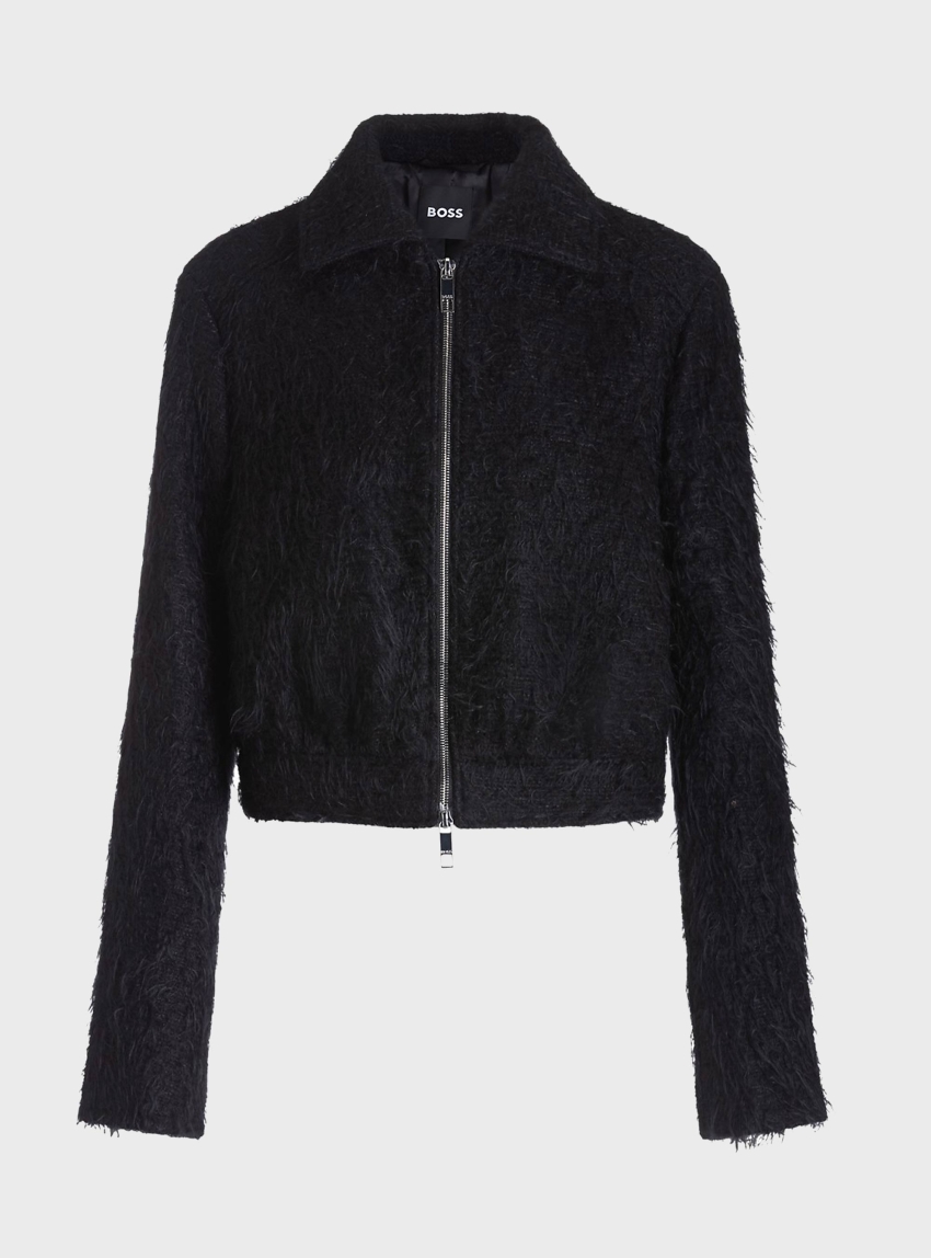 BOSS Wool Blend Jacket Jocalen - Black
