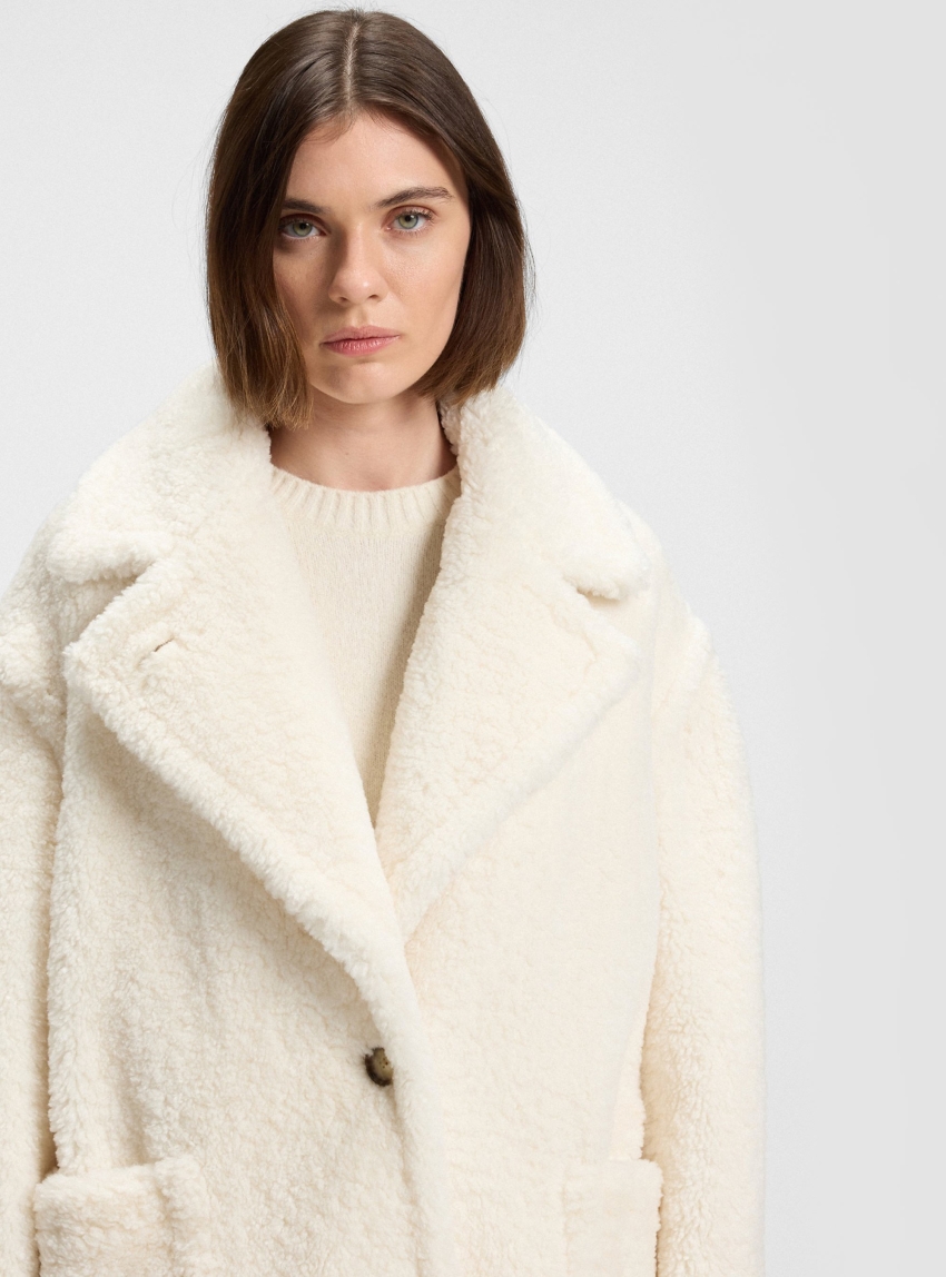 BOSS Teddy Coat C_Catedy - Off White