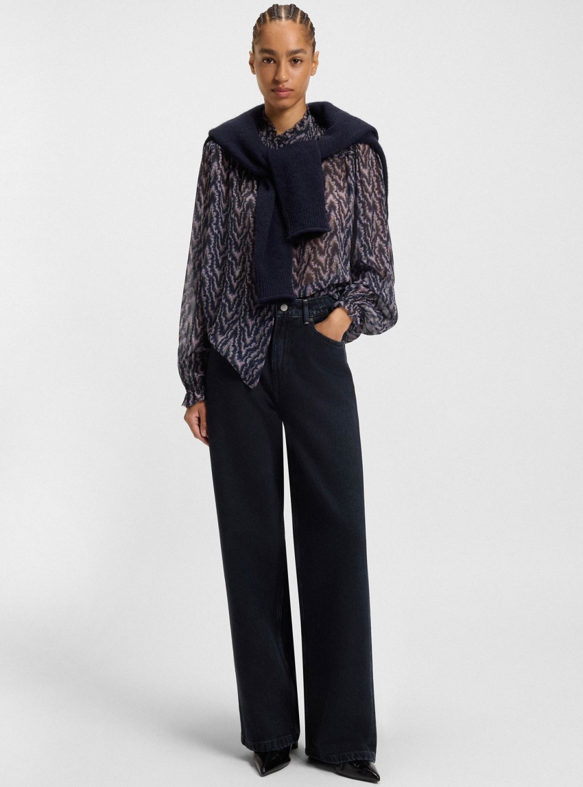 BOSS Relaxed Fit High Rise Jeans C_MARLENE HR 8.0 - Dark Blue