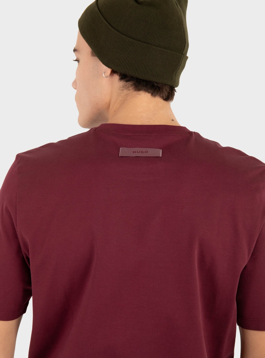 HUGO Slim-Fit T-Shirt With Mercerised Cotton  Dimerstee - Bordeaux