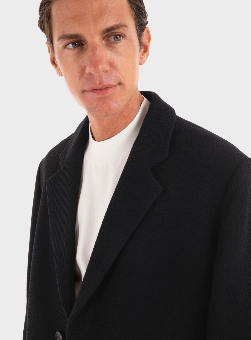 HUGO Regular-Fit Coat With Concealed Closure  Maldo2531 - Black